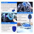 NNEDSZ Blue 10-Piece Car Cleaning Kit – Complete Car Care Set with Towels, Brushes, Gloves, and Storage Bag